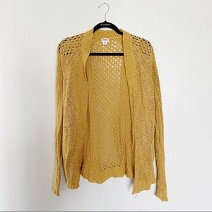 Crochet mustard colored cardigan